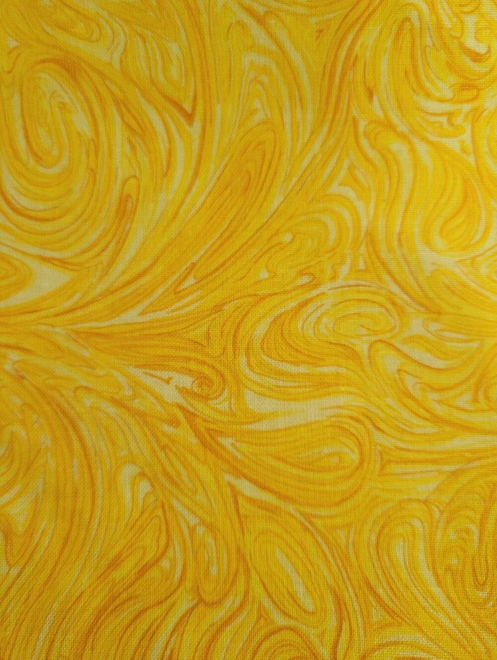 Vibrant Yellow Swirl Sewing Fabric 3+ Yards (1518)